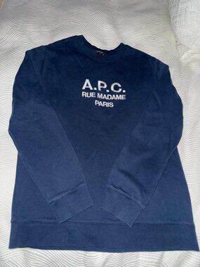 A.P.C. Rue Madame Paris: Rufus Men's Navy Sweatshirt - Size Large